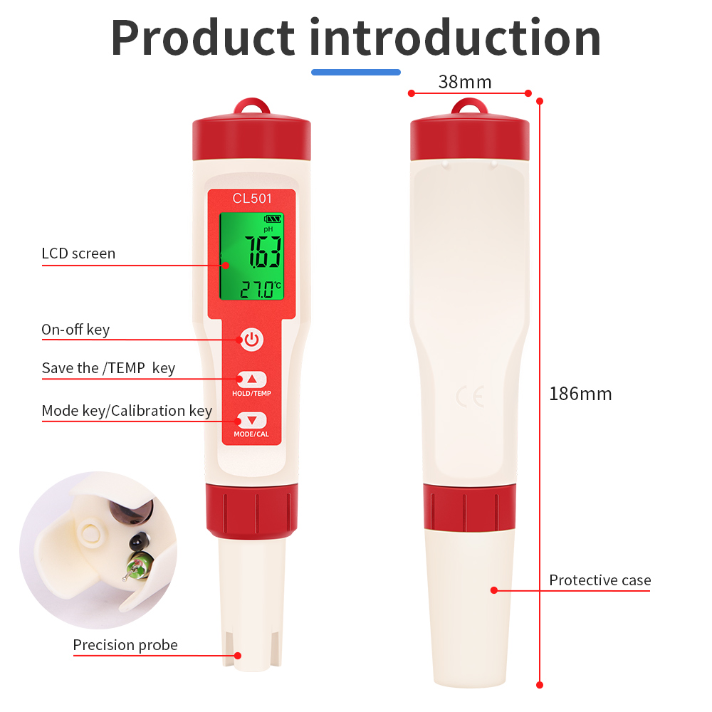 PH/CL2/H2/ORP/измеритель темпе – обзор и цена Ph Meter Digital Water Tester