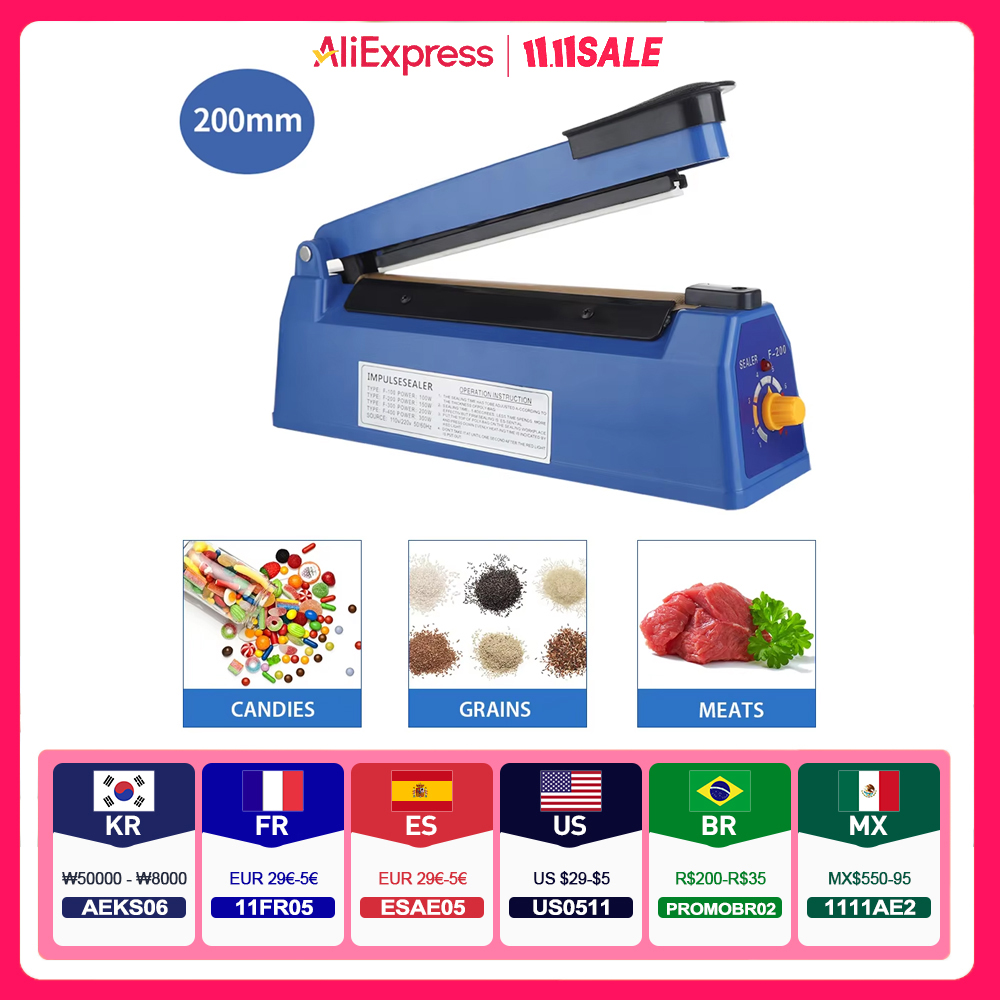 Импульсный упаковщик, ручной т – обзор и цена Plastic Bag Impulse Heat Sealer
