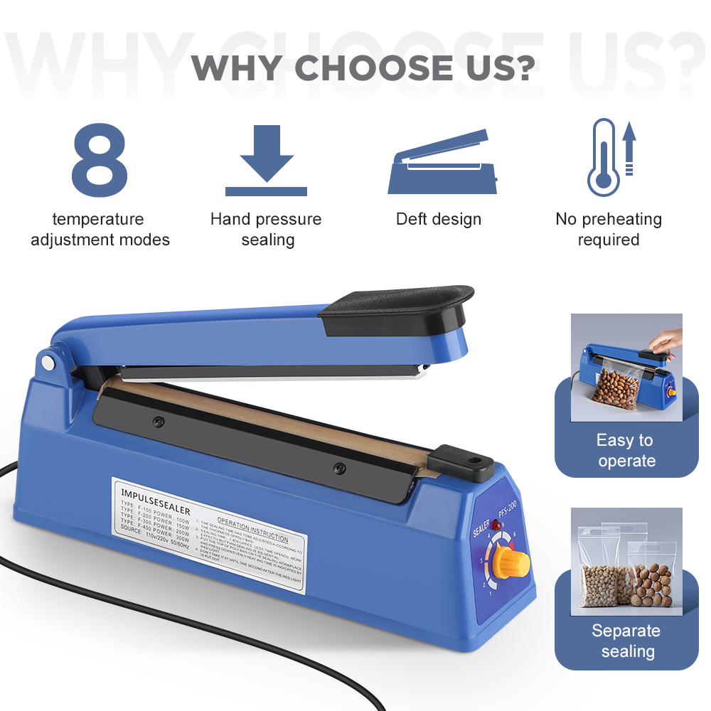 Импульсный упаковщик, ручной т – обзор и цена Plastic Bag Impulse Heat Sealer