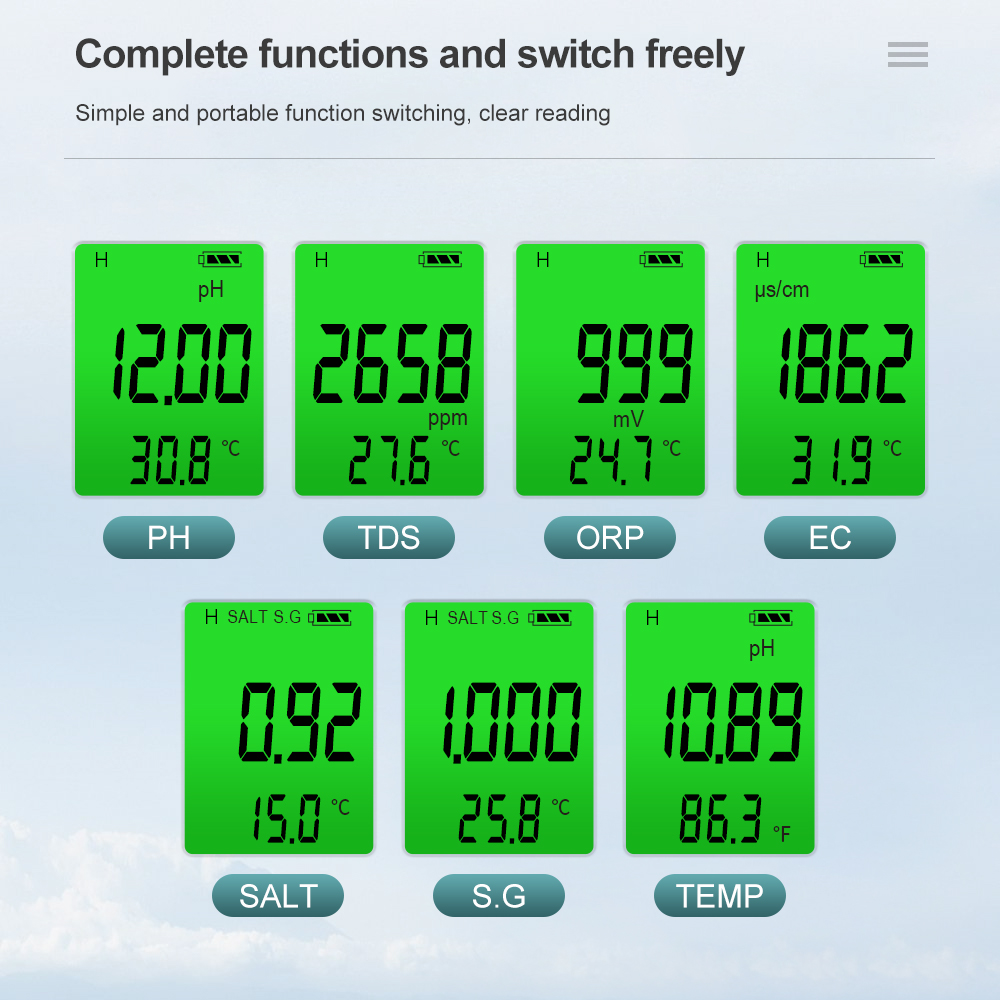 7 в 1 цифровой тестер качества – обзор и цена Ph Meter Digital Water Tester